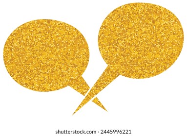 glistering gold foil chat bubble