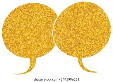 glistering gold foil chat bubble