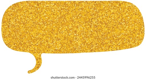 Glitzernde Goldfolien-Chat-Blase