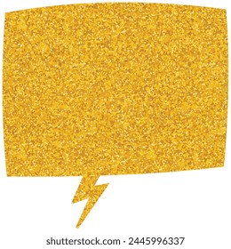 glistering gold foil chat bubble
