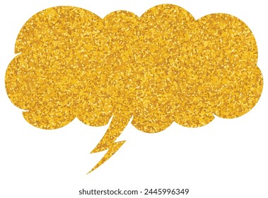 Glitzernde Goldfolien-Chat-Blase