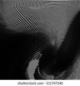 Glitch abstract background with distortion effect texture, random black and white, monochrome, circles for design concepts, posters, wallpapers, presentations and prints. Vector illustration.