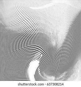 Glitch abstract background with distortion effect texture, random black and white, monochrome, circles. Vector illustration.