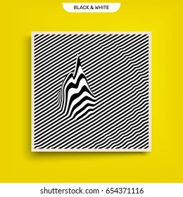 Glitch abstract background. Distortion effect, bug and error. Optical art.  Cover design template. 3D Vector illustration.
