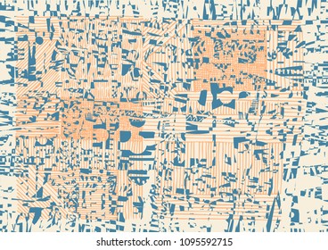 Glitch Abstract Background With Drawing Textures. vector illustration