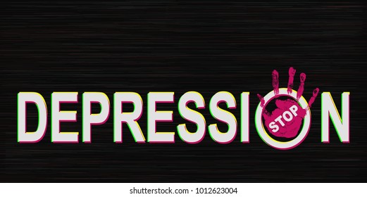 Glitch abstract background with phrase 