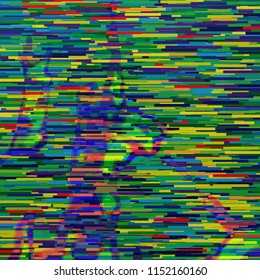 Glitch Abstract Background. Random Color Noise Vector Texture