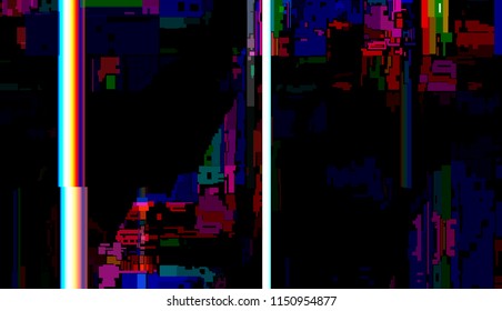 Glitch Abstract Background, Technical problem grunge wallpaper. Vector illustration