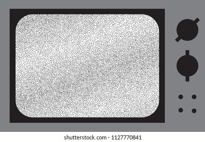 Glitch Abstract Background. TV Noise or Interference Illustration with Old Television