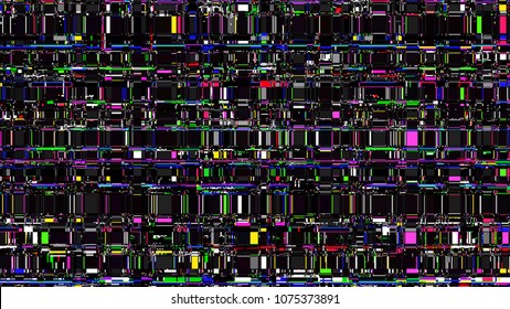 Glitch. Abstract shapes. Chaos. Pixel. Cyberpunk. Computer screen error. Digital design. Pixel noise. Virtual. TV signal fail. Futuristic. Glitch background.