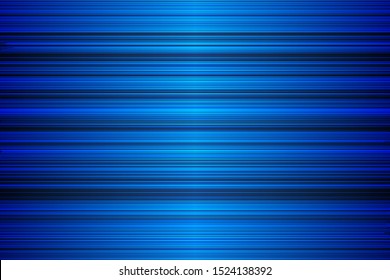 Glitch, abstract striped lined horizontal glowing background. Scan screen. Technological blue futuristic card with stripes. Vector illustration.