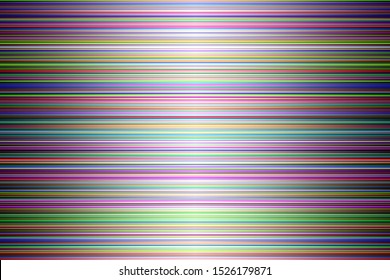Glitch, abstract striped lined horizontal glowing background. Scan screen. Technology colorful futuristic card with stripes. Vector illustration.