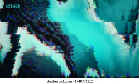 Ilustración vectorial digital de arte Glitch. Arte vectorial gráfico. Sonido de píxel de color digital brillante. Textura de grueso abstracto.