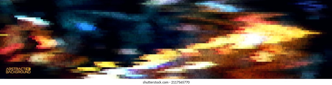 Glitch Art digitale Vektorgrafik. Grafische Vektorkunst. Glitch digitales Farbpixelrauschen. Abstrakte Grunge-Textur.