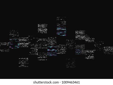 Glitch background. Abstract noise effect, error signal, television technical problem. Vector illustration.