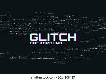 Glitch Background. Abstract Noise Effect, Error Signal, Television Technical Problem. Vector Illustration.