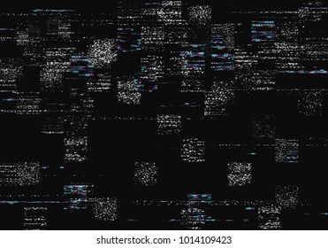 Glitch background. Abstract noise effect, error signal, television technical problem. Vector illustration.