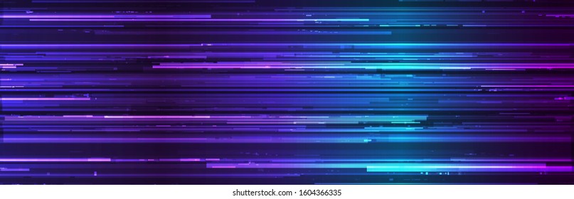 Glitch Background. Abstract Noise Effect, Error Video Damage, Stylized Data Corrupted Lines. Vector illustration.