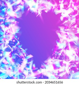 Glitch Background. Carnival Effect. Holiday Art. Retro Element. Disco Carnaval Template. Rainbow Tinsel. Pink Laser Glitter. Surreal Foil. Violet Glitch Background