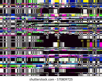 Glitch background. Computer screen error. Digital pixel noise abstract design. Television signal fail. Data decay. Glitch tv screen. Grunge wallpaper. Monitor technical problem.