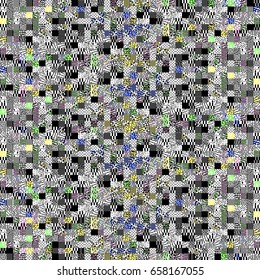 Glitch background. Computer screen error. Digital pixel noise abstract design. Video game glitch. Television signal fail. Data decay. Technical problem grunge wallpaper.