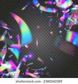 Glitch Background. Purple Laser Texture. Carnival Confetti. Party Vaporwave Gradient. Flying Foil. Bokeh Tinsel. Bright Art. Retro Element. Pink Glitch Background