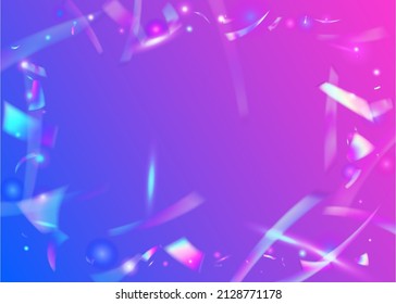 Glitch Background. Shiny Colorful Illustration. Laser Design. Violet Metal Sparkles. Iridescent Glitter. Flying Art. Glamour Foil. Carnival Tinsel. Blue Glitch Background