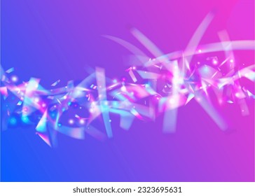 Glitch Background. Surreal Foil. Blue Blur Effect. Unicorn Art. Shiny Design. Cristal Sparkles. Neon Glare. Disco Prismatic Decoration. Violet Glitch Background