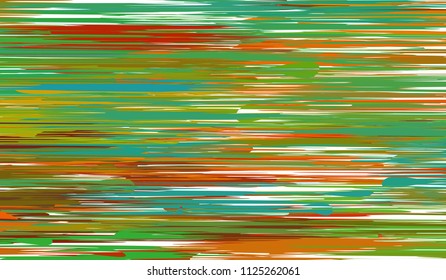 Glitch background, vector illustration. Yellow, orange, green colors.