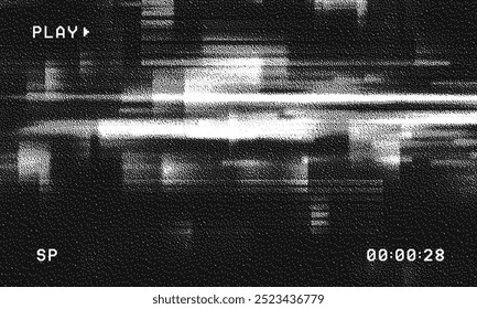Glitzernder Hintergrund. VHS Grunge Textur. Retro-Video-Hintergrund. Abstrakter Pixelrauscheffekt. Vektorgrafik.