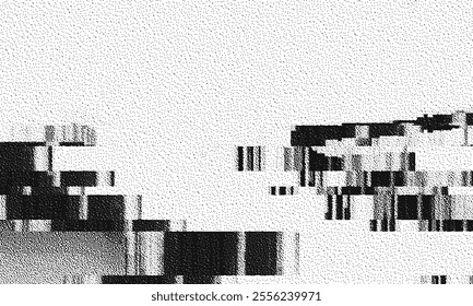 Glitch background. VHS grunge texture with noise effect and pixelation. Analog video digital errors. Retro pixel backdrop. Vector illustration.