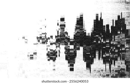 Glitch background. VHS grunge texture with noise effect and pixelation. Analog video digital errors. Retro pixel backdrop. Vector illustration.