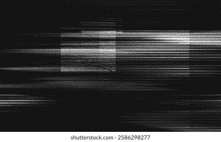 Glitch background. VHS grunge texture with noise effect and pixelation. Analog video digital errors. Retro pixel backdrop. Vector illustration.