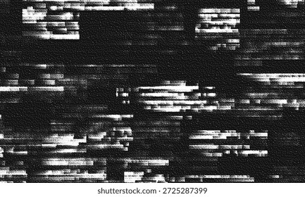 Fundo de falha. Textura grunge VHS com efeito de ruído e pixelização. Erros de vídeo digital analógico. Fundo de pixel retrô. Ilustração vetorial.