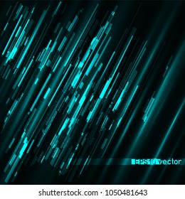 Glitch blue light technology background template. Abstract glitched azure vector design backdrop