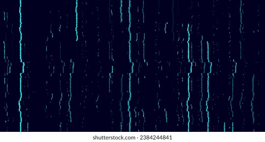 Glitch Blue Lines Background. Abstract Noise Effect, Error Signal, TV Technical Problem. Vector Illustration.