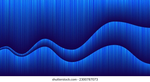 Glitch Blue Tech Banner. Weiche Gradientenlinien