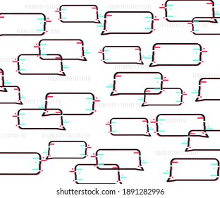 Glitch buble text background on white background vector illustration modern style 
