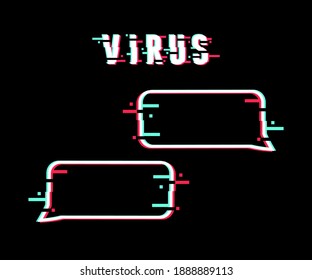 Glitch buble text on black background vector illustration modern style 