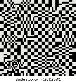 Glitch checkered pattern. 
Seamless vector