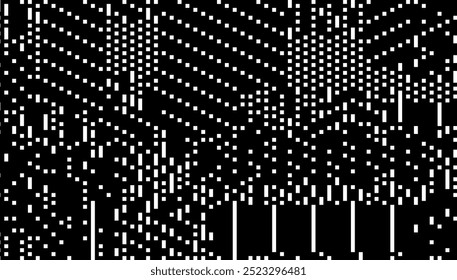 Glitch Checkered Pixels Pattern. Pixel Art Chaotic Glitchy Background. 90s CCTV VHS Screen Vibe. Vector Illustration.