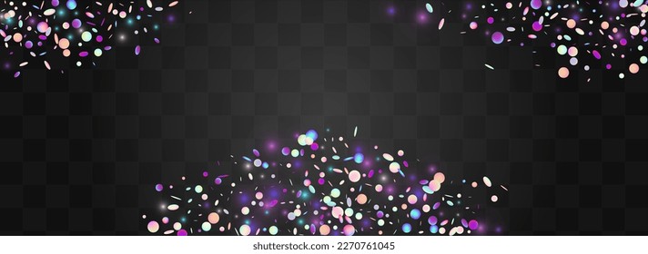 Glitch Circle Decoration Vector Panoramic Transparent Background. Gradient Celebrate Splash Wallpaper. Luxury Invitation. Blur FallingFestive Backdrop.