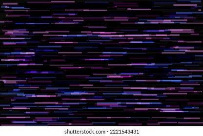 Glitch color lines. Dynamic distortion effect. Horizontal abstract noise. Video signal error. Modern cyberpunk effect. Abstract futuristic texture. Vector illustration.