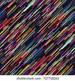 glitch concept geometry vector illustration with line assorted geometric shapes. abstract seamless pattern for surface design, fabric, wrapping paper in trendy modern style