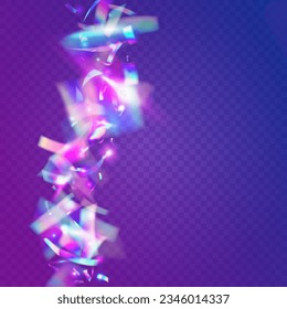 Glitch Confetti. Glamour Art. Bright Foil. Shiny Banner. Disco Colorful Serpentine. Violet Blur Tinsel. Light Texture. Neon Glare. Pink Glitch Confetti