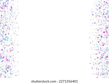 Glitch Confetti. Cartel de la fiesta. Blue Disco Texture. Cayendo Tinsel. Unicornio Foil. Efecto holograma. Arte De Glamour. Decoración De Resumen Láser. Purple Glitch Confetti