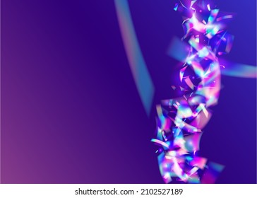 Glitch Confetti. Party Multicolor Decoration. Light Effect. Violet Disco Texture. Webpunk Art. Iridescent Sparkles. Metal Element. Fantasy Foil. Pink Glitch Confetti
