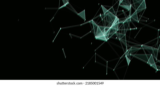 Glitch-Netzverbindungsstruktur. Technologie verbindet Big Data. Vektorwissenschaftlicher Hintergrund. Business Futuristic Hintergrund.
