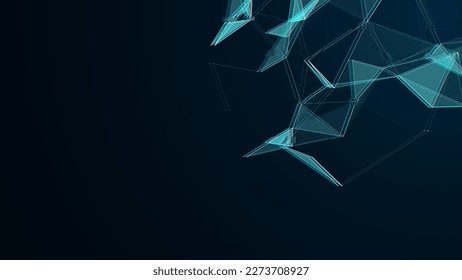 Glitch cyber network connection structure. Technology connect big data. Vector science background. Business futuristic backdrop.