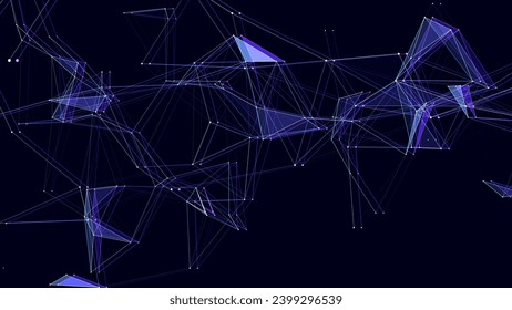 Glitch cyber network connection structure. Technology connect big data. Vector science background. Business futuristic backdrop.